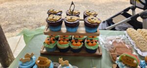 Festive cupcakes with animal designs